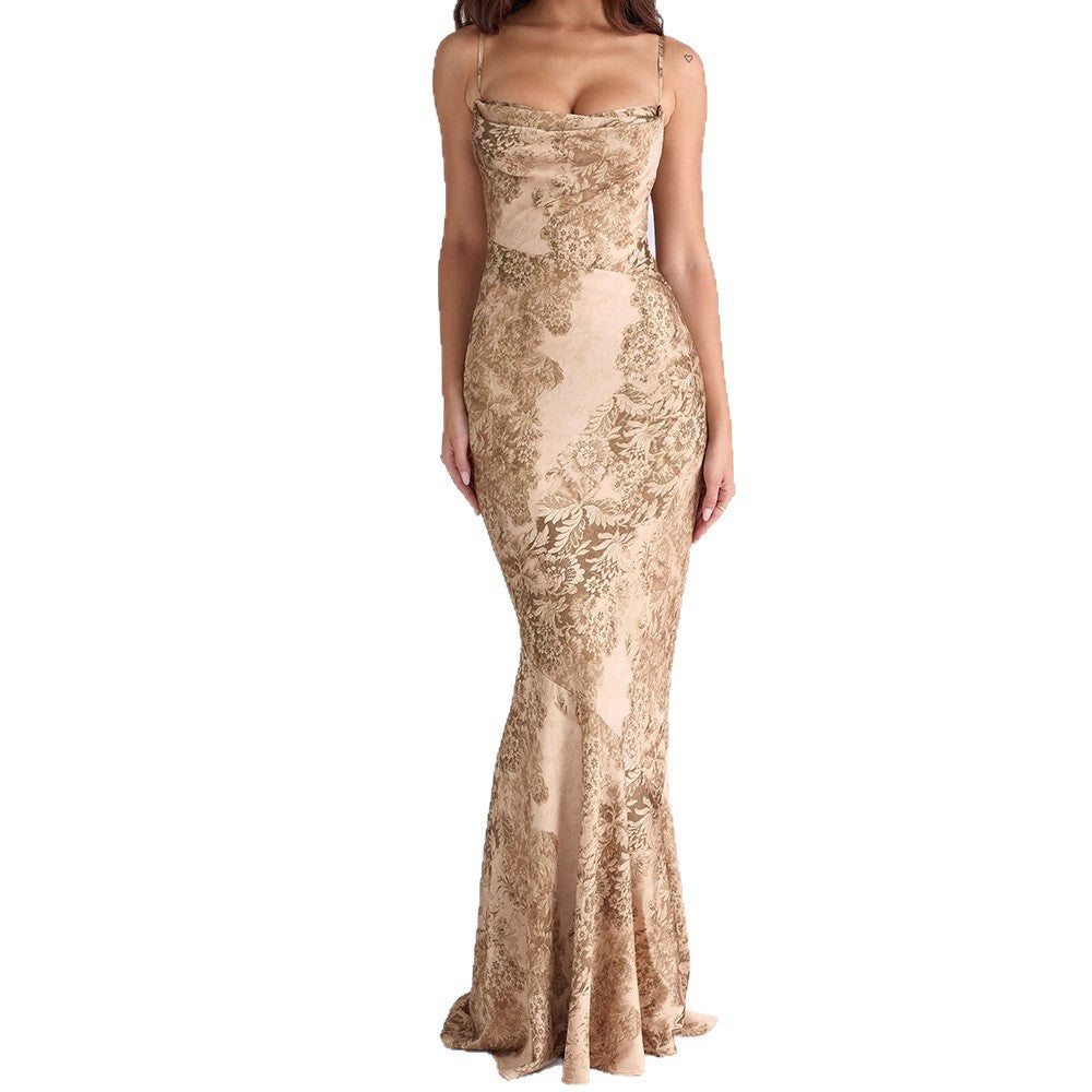 Damen Elegantes Maxikleid mit floralem Design R&B