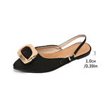 Damen Slingback-Ballerinas mit Herz- und Quadratschnalle R&B