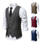 Herren elegante Anzugweste mit strukturiertem Hahnentritt R&B