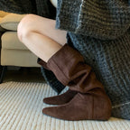 Damen modische Stiefel mit gerafftem Schaft und spitzem Fußteil R&B