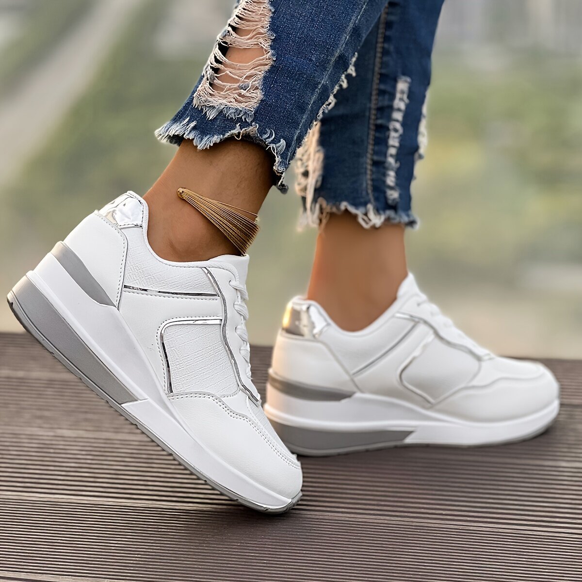 Damen Sportliche Sneakers mit modischem Design und rutschfester Sohle R&B