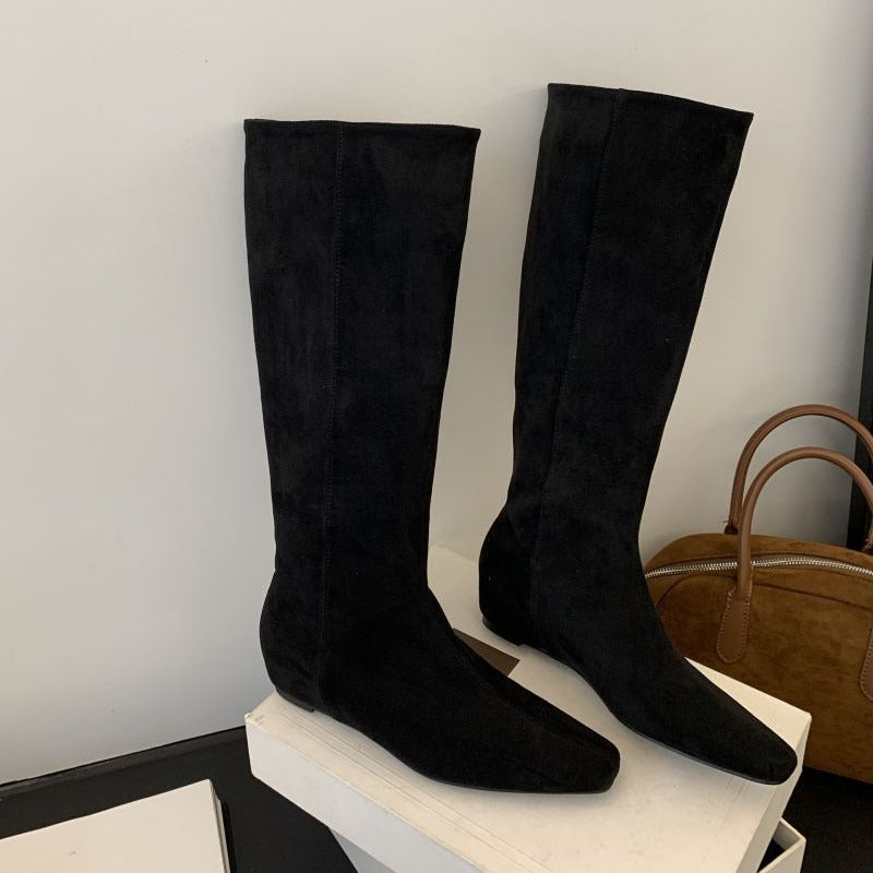 Damen modische Stiefel mit gerafftem Schaft und spitzem Fußteil R&B