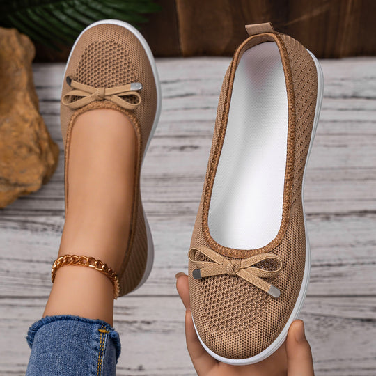 Damen Komfortable und atmungsaktive Ballerinas mit elastischem Bund R&B