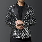 Herren eleganter Pailletten-Blazer mit luxuriösem Design R&B