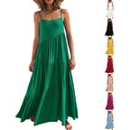 Damen luftiges Maxikleid mit Spaghetti-Trägern und stilvollem Layering R&B