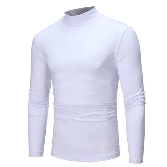 Rollkragen Langarmshirt Herren aus Baumwolle