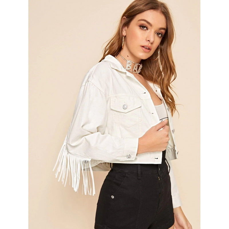 Damen
Kurze Fransenjacke mit trendigem Design und lässigem Schnitt R&B