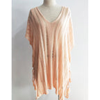 Damen lässige Strickbluse mit seitlichen BindR&Bändern R&B