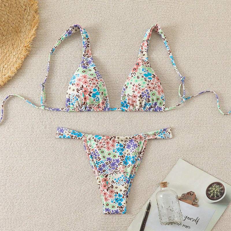 Damen Triangel-Bikini mit elegantem Floral-Muster R&B