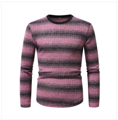 Herren Langarmshirt aus strukturiertem Material mit modischem Streifenmuster R&B