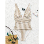 Damen Einteiler Badeanzug mit elegantem Wickel-Design R&B