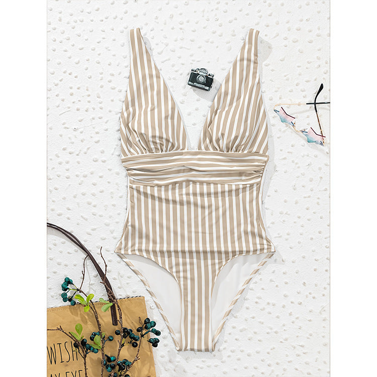 Damen Einteiler Badeanzug mit elegantem Wickel-Design R&B