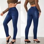 Damen Hochtaillierte Skinny Jeans mit moderner Waschung und raffinierten Details R&B