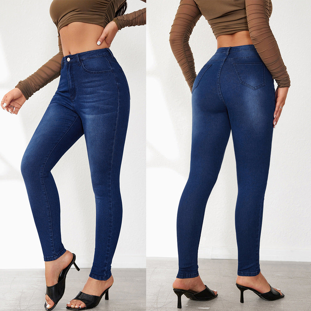 Damen Hochtaillierte Skinny Jeans mit moderner Waschung und raffinierten Details R&B