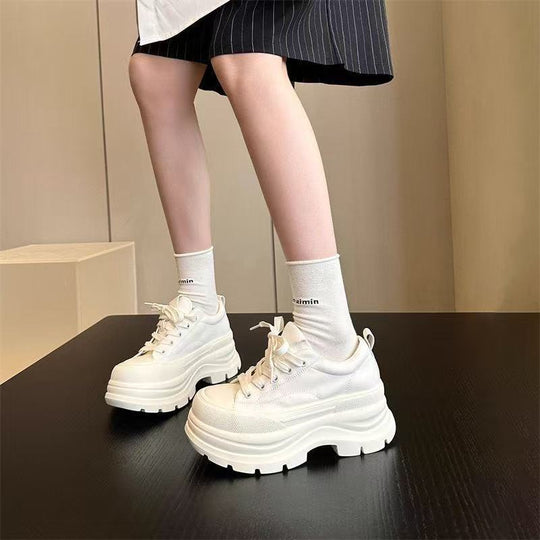 Damen High-Top Sneakers mit dicker Sohle und atmungsaktivem Obermaterial R&B