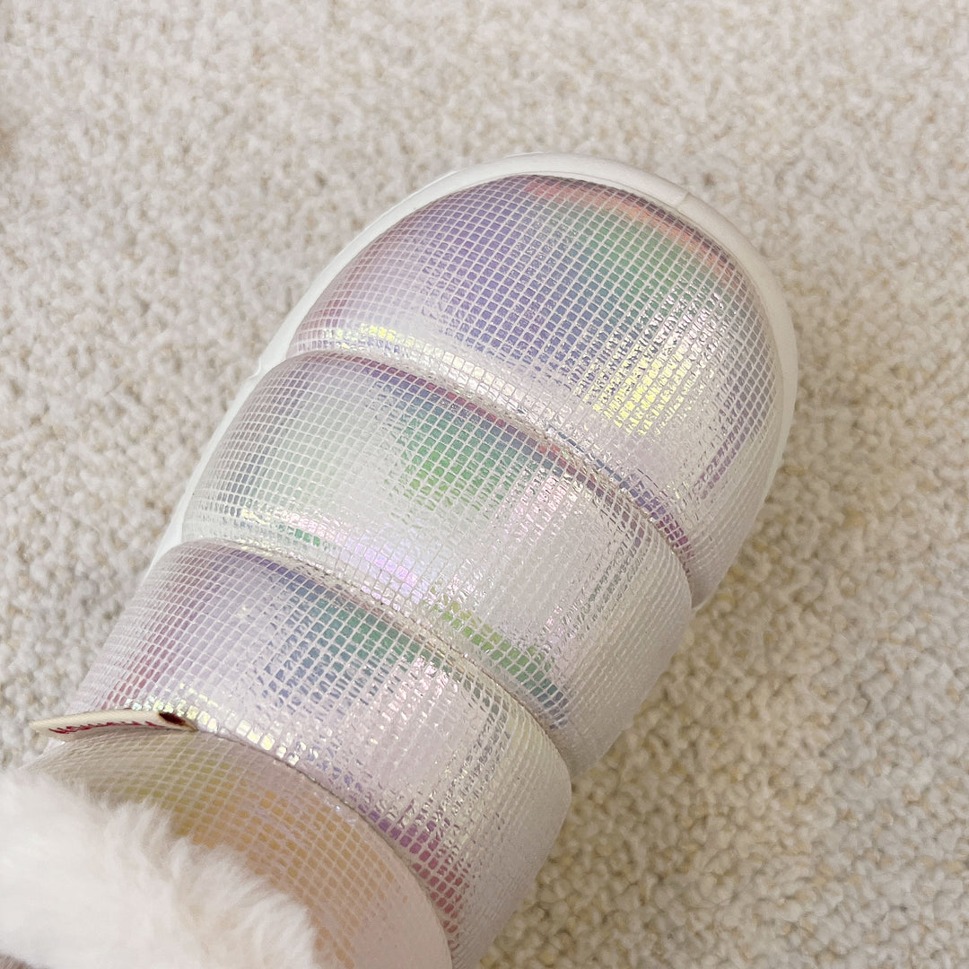 Damen gefütterte Slipper mit glänzender Oberflächenstruktur und weichem Innensohle R&B