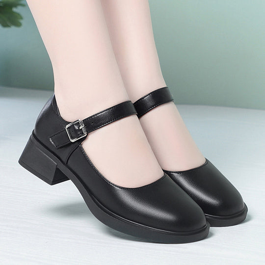 Damen Mary Jane Schuhe mit bequemer Sohle und modischem Riemen R&B