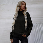 Damen Pullover mit hohem Kragen und lässigem Oversized-Schnitt R&B
