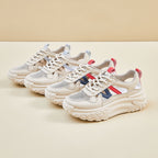 Damen Sportliche Chunky Sneakers mit atmungsaktiver Mesh-Oberfläche und rutschfester Sohle R&B