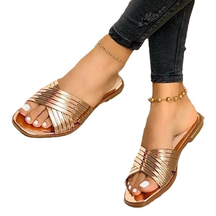 Damen elegante Riemchen-Sandalen mit geschwungenem Design R&B