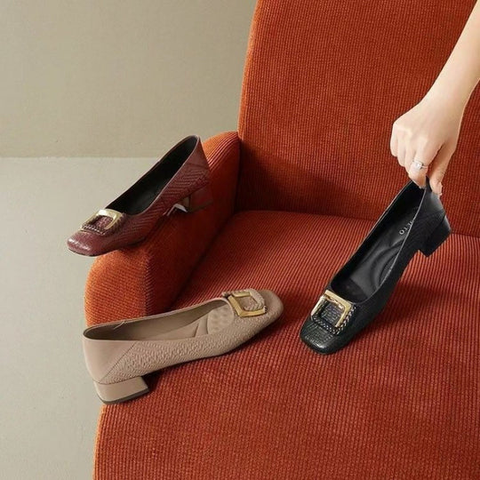 Damen Ballerinas mit eleganter Schnallenverzierung und komfortablem Fußbett R&B