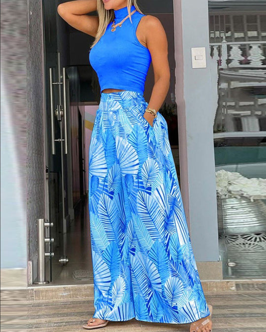 Damen Trendige weite Hose mit floralem Muster R&B