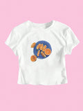 Damen Crop-T-Shirt mit fruchtigem Design und lässigem Schnitt R&B