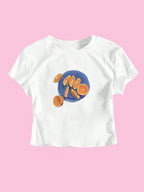 Damen Crop-T-Shirt mit fruchtigem Design und lässigem Schnitt R&B