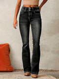 Damen Hochtaillierte Bootcut Jeans R&B