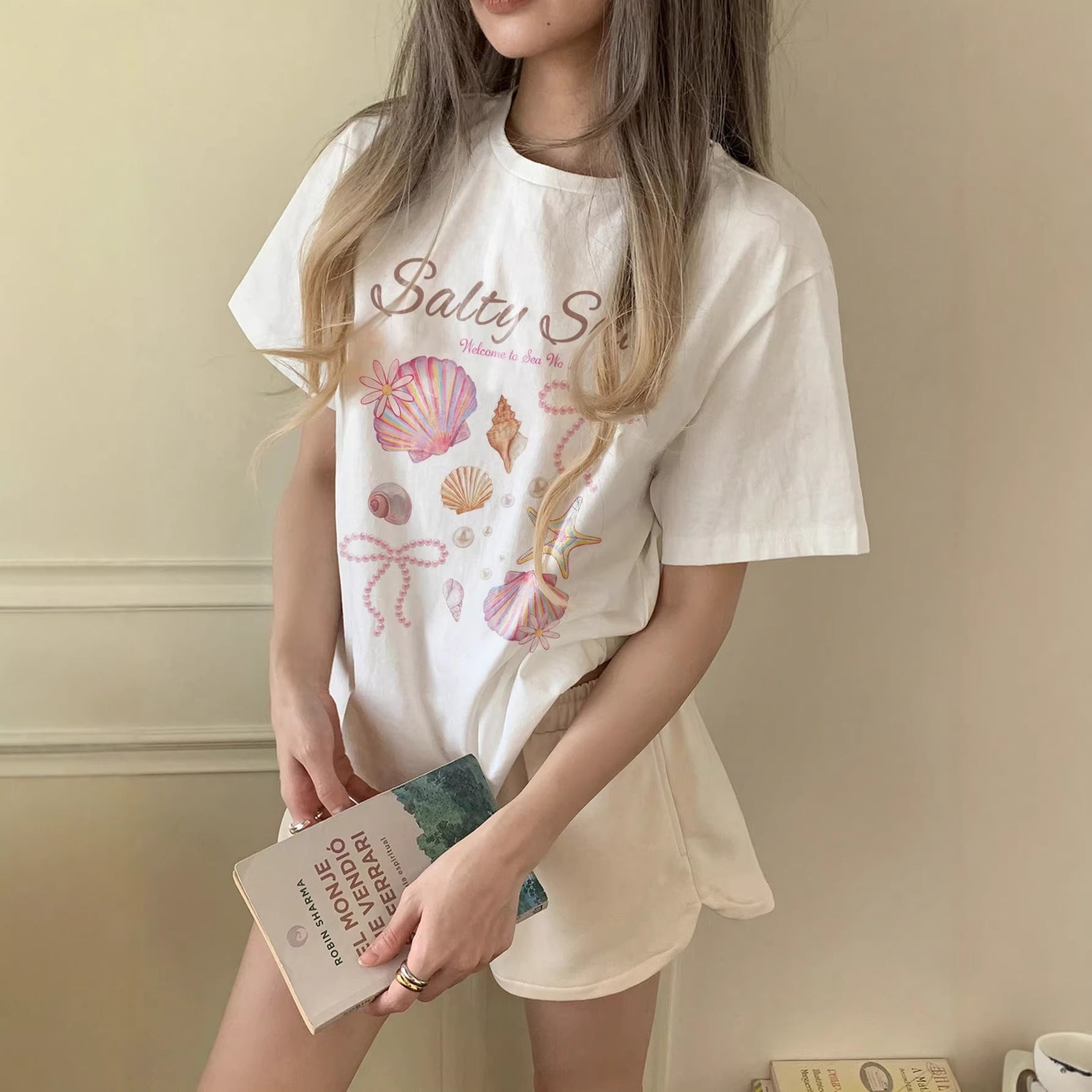 Damen Grafik T-Shirt mit maritimem Muschelmotiv und legerem Schnitt R&B