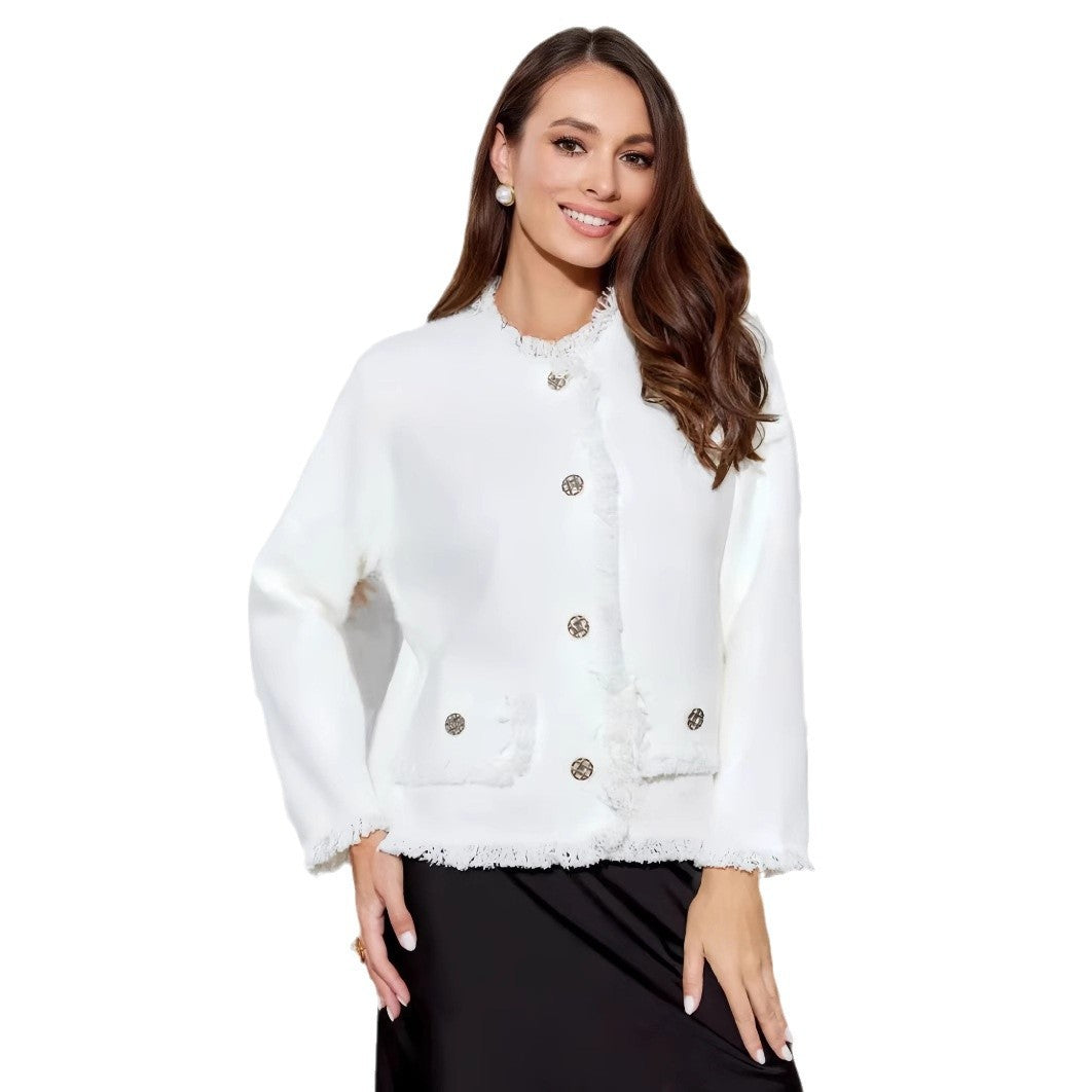 Damen elegante Kurzjacke mit Fransen R&B