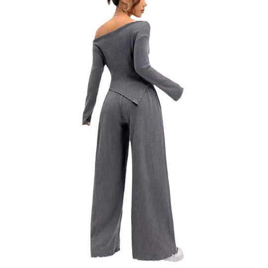 Damen trendiger Jumpsuit mit Off-Shoulder-Design R&B