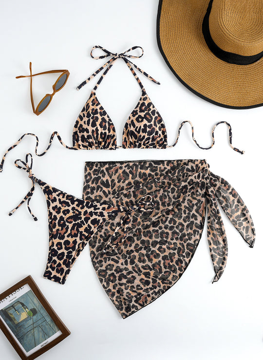 Damen Triangel-Bikini-Set mit elegantem Wickelrock R&B