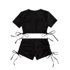 Damen Crop-Top und Shorts Set