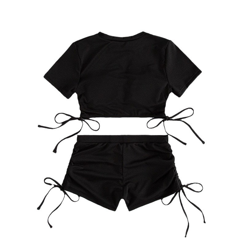 Damen Crop-Top und Shorts Set