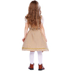 Damen nan traditionelles Trachtenkleid-Set mit geschnürtem Mieder, bestickter Puffbluse und abnehmbarer Schürze R&B