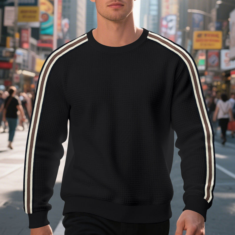 Herren Sportlicher Sweatshirt mit strukturierter Oberfläche und modernen Streifen R&B