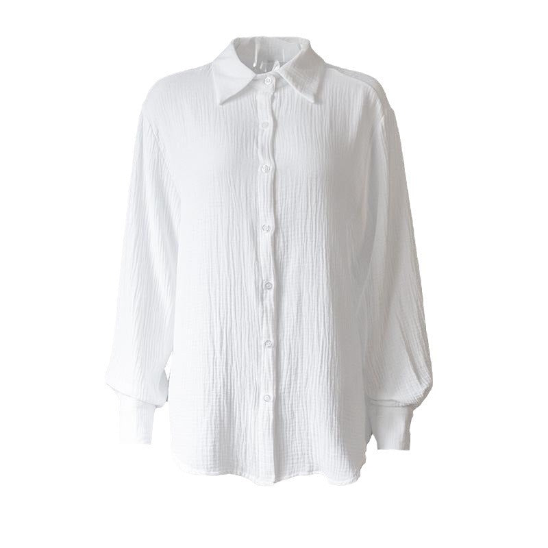 Damen Lässige Bluse im leichten Karo-Design mit langem Arm R&B