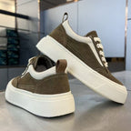 Damen sportive Sneakers mit erhöhtem Plateau und weichem Innenfutter R&B