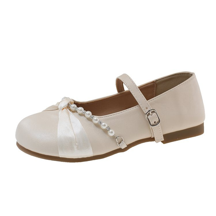 Damen Ballerinas mit Perlenakzent und verstellbarem Riemen R&B