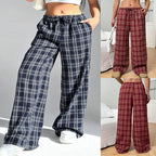 Damen Weite Karohose mit elastischem Bund und praktischen Taschen R&B