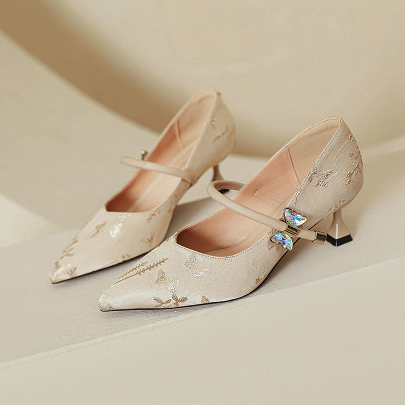 Damen elegante Ballerinas mit stilvollem Schnallen-Design R&B