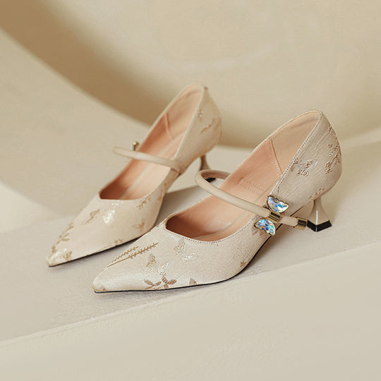 Damen elegante Ballerinas mit stilvollem Schnallen-Design R&B