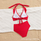 Damen Hoch-waisted Bikini mit voluminösem Rüschendesign R&B