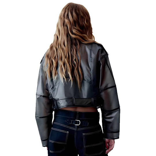 Damen trendige Jacke im edgy Biker-Stil mit asymmetrischem Reißverschluss R&B