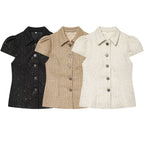 Damen modische Bluse im Tweed-Stil R&B