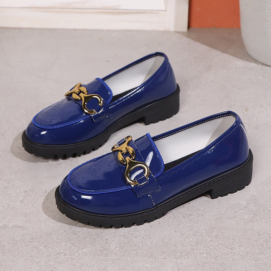 Damen Trendige und komfortable Loafers mit glänzender Oberflächenbeschaffenheit R&B
