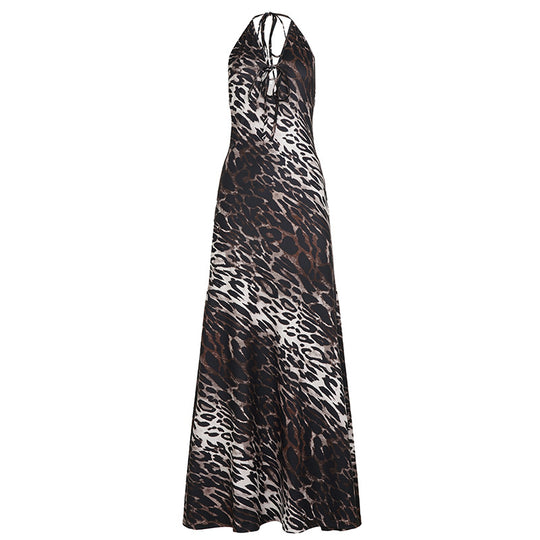Damen Maxikleid mit tiefem V-Ausschnitt und verstellbaren Trägern R&B