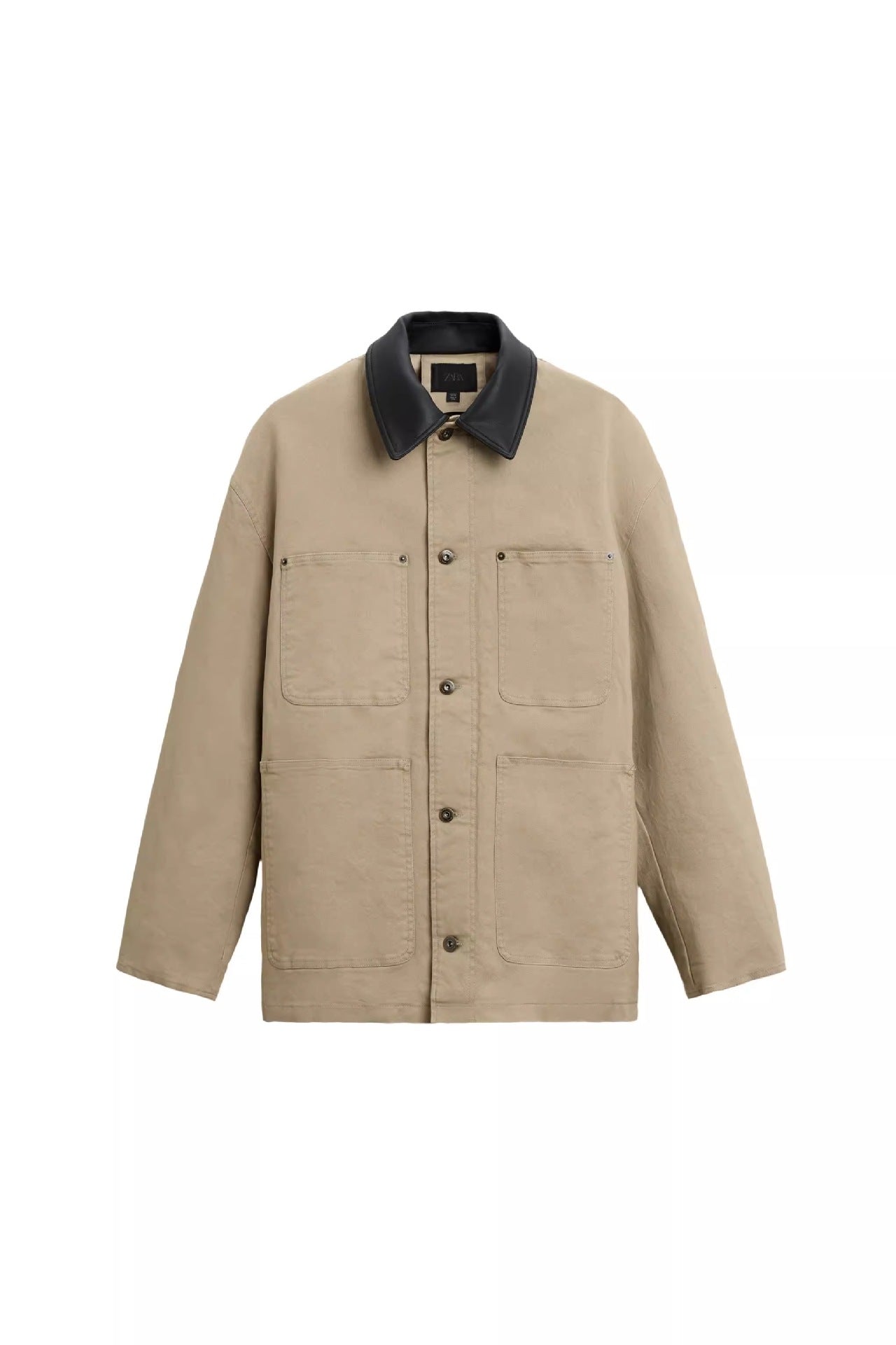 Herren modische Utility-Jacke mit großen aufgesetzten Taschen und anpassbarem Kragen Hedi-Mode