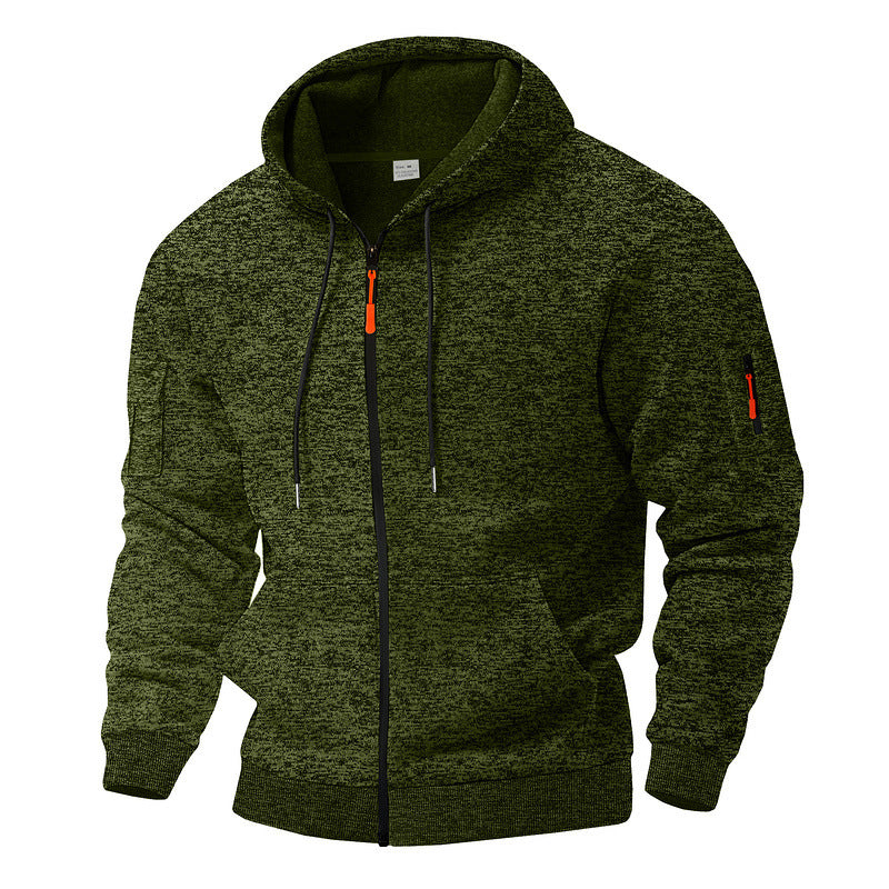 Herren nan sportliche Kapuzenjacke mit durchgehendem Reißverschluss und Ärmeltasche R&B